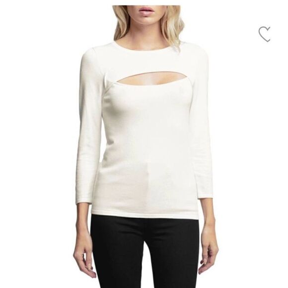 L'AGENCE Jocelyn cut-out long sleeve top size Large - Picture 1 of 11